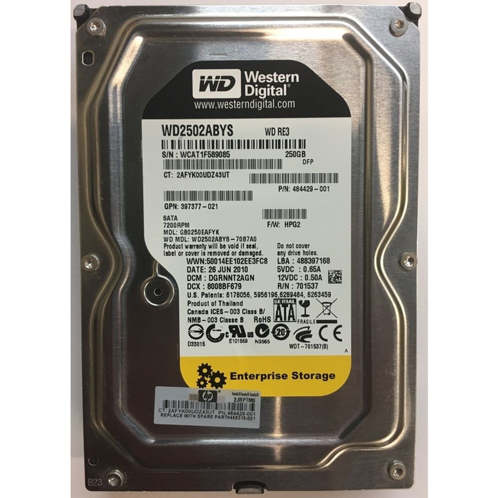 Жесткий диск HP SATA 250Gb 7.2K 397377-021