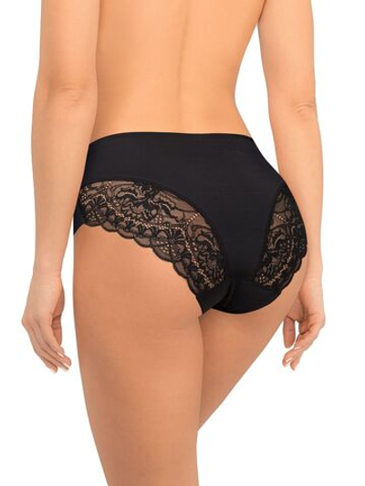 Трусики-макси из микрофибры с кружевными элементами (Размер: XXL) (Цвет: черный)