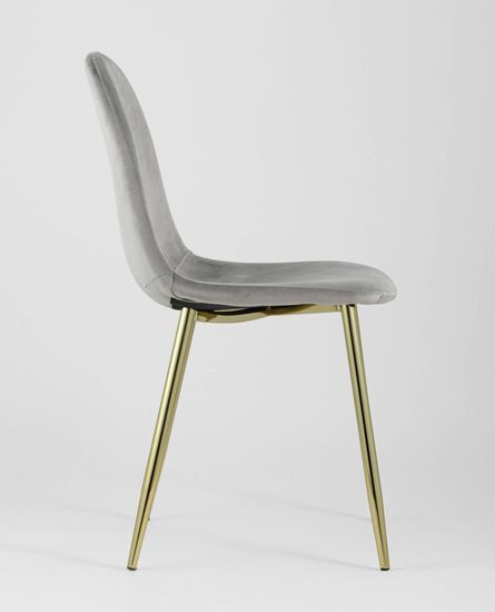 Стул Валенсия велюр серый золотые ножки