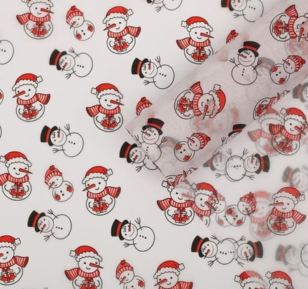 Бумага упаковочная новогодняя тишью 50*66см 2 листа