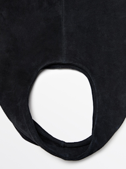 Massimo Dutti Cумка-шоппер из натуральной замши, темно-синий