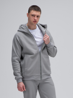 Костюм мужской спортивный на молнии (с начесом). Грей