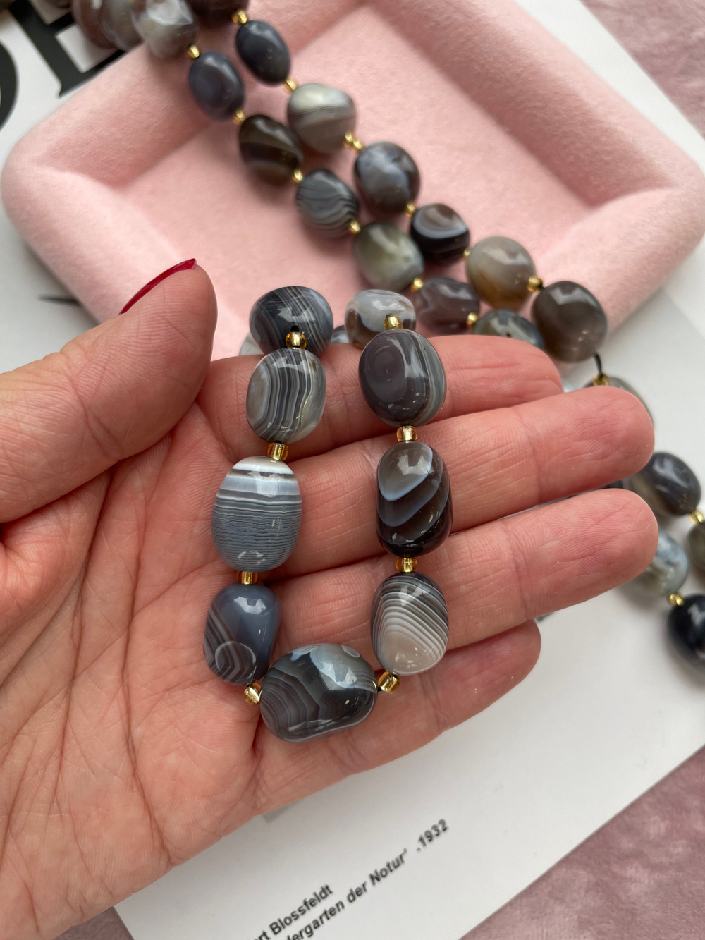 Бусины из агата Ботсвана 12х17мм, галтовка