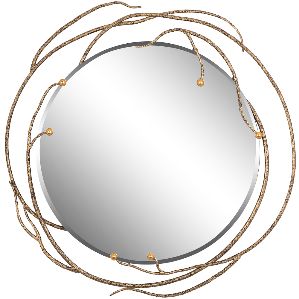 Настенное круглое зеркало Calipso (Калипсо) Каштан Найт Амбер