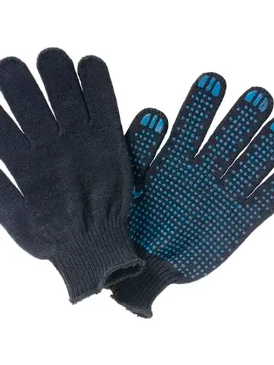 Перчатки рабочие Бибип х/б с ПВХ (точка), 10 пар BB-619