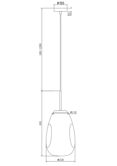 Подвесной светильник Мабелл / Mabell E27х1 Maytoni p013pl-01g