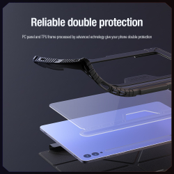 Чехол книжка синего цвета от Nillkin для планшета Samsung Galaxy Tab S9+ Плюс, серия Bumper Pro Case-Multi Angle Folding Style, многофункциональный складной
