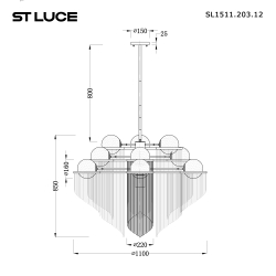 SL1511.203.12 Люстра подвесная ST-Luce Золотистый/Белый E27 12*60W