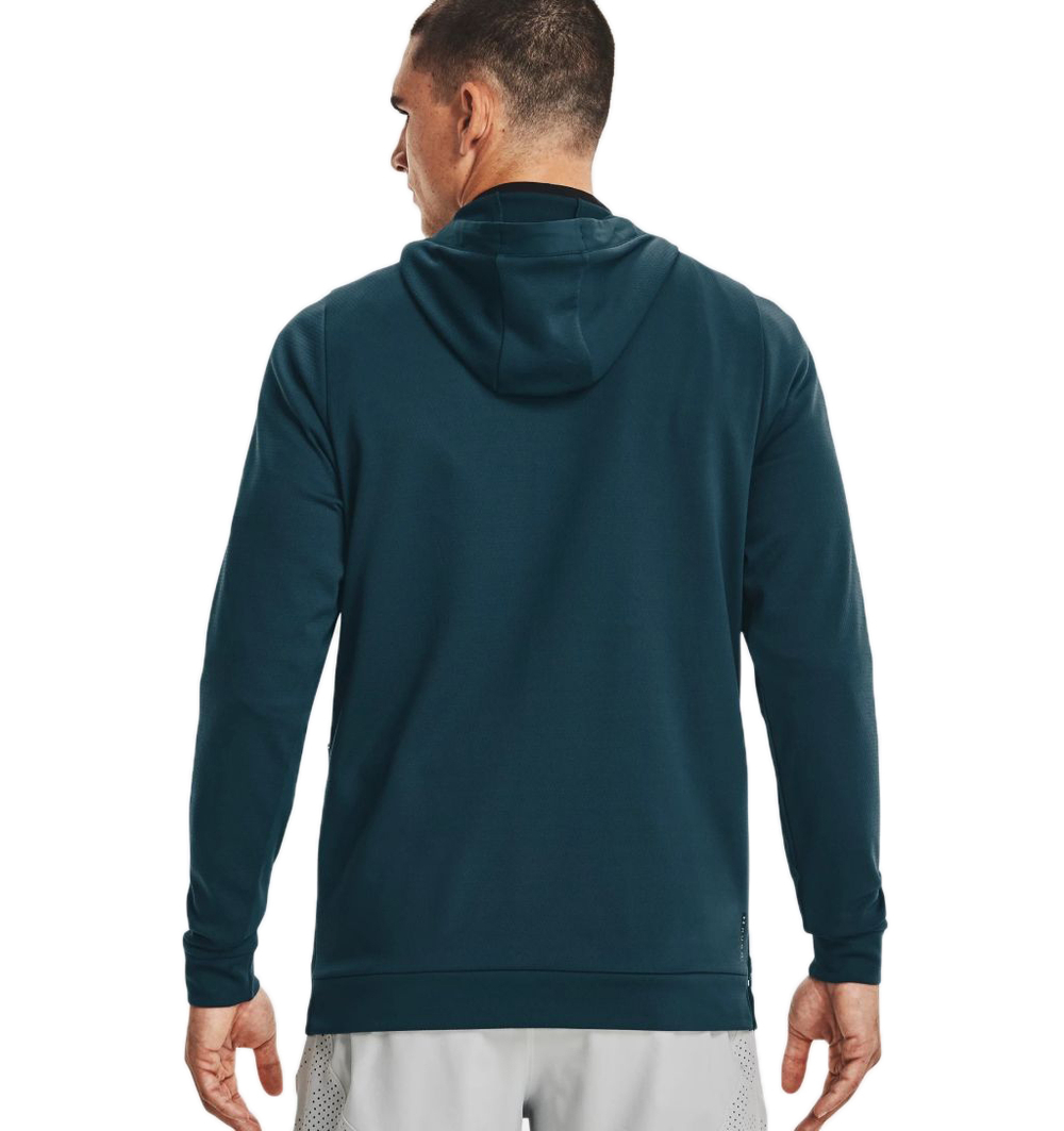 Мужская теннисная кофта Under Armour Rush Warm-Up Full-Zip Hoodie - небесный