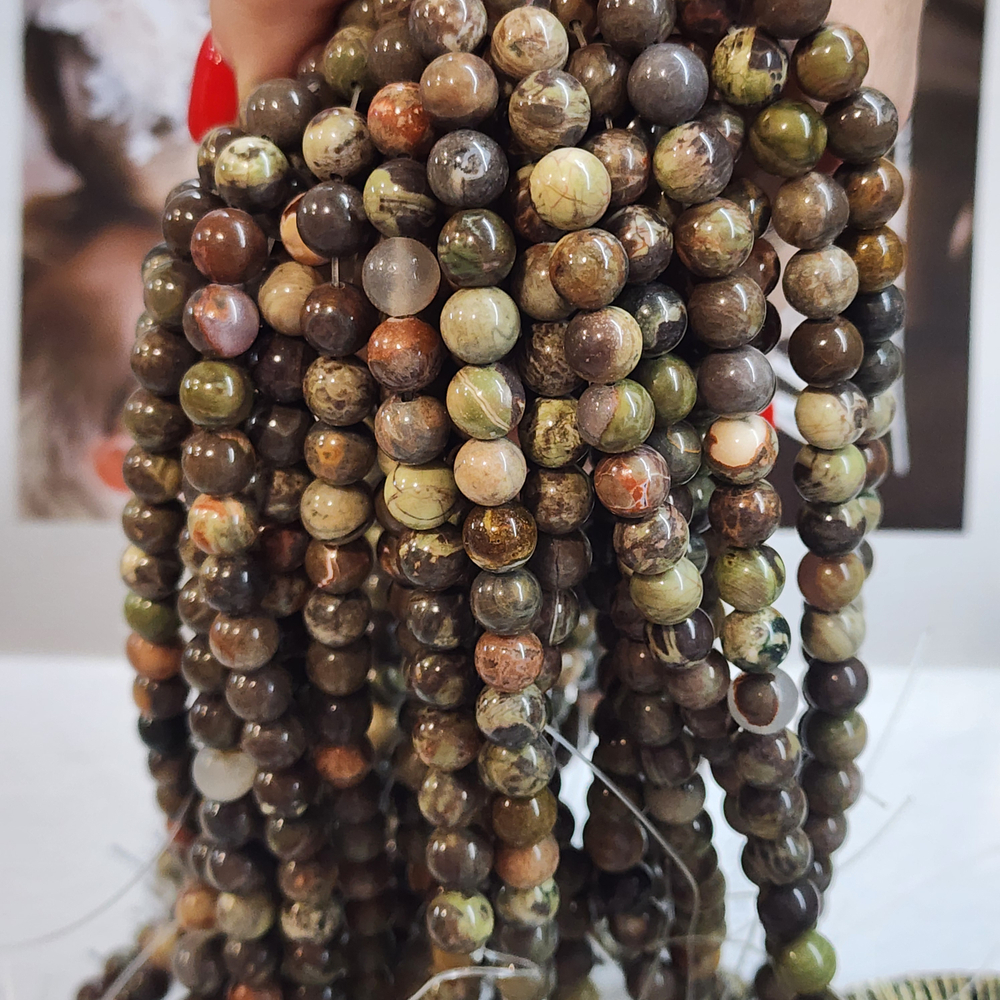 Риолит, природный, живописный, шар 8мм