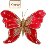 Украшение новогоднее «Искристая бабочка» 19*19 см, Красный