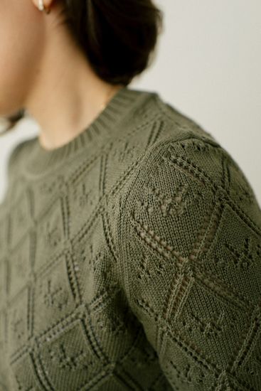 Джемпер А.Г., 50% хлопок, 50% акрил, цвет тёмно-оливковый