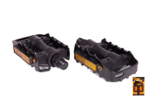 Педали TRIX MTB пластиковые с алюминиевой рамкой, 104x80мм, резьба 9/16", черные