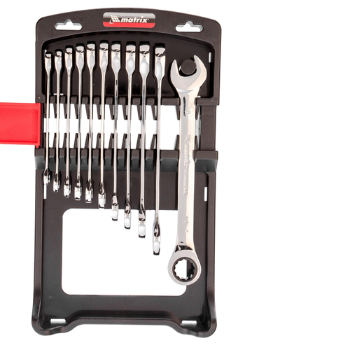 14795 Набор ключей комбинированных, трещоточных 11 шт.//Matr