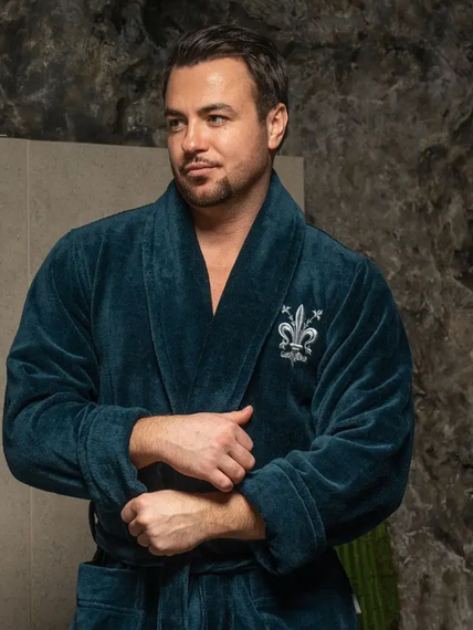 Халат мужской LOUIS без капюшона МОРСКАЯ ВОЛНА "Polens"