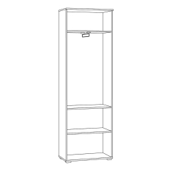 Шкаф для одежды Октава 13.338, Белый шагрень, Дуб золотой