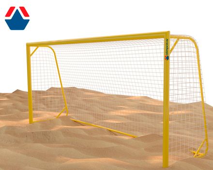 Ворота для пляжного футбола 5,5х2,2 м алюм. профиль 100х120 с системой закладных стаканов