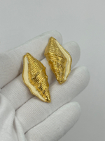 Серьги ракушки с кремовой эмалью Trifari