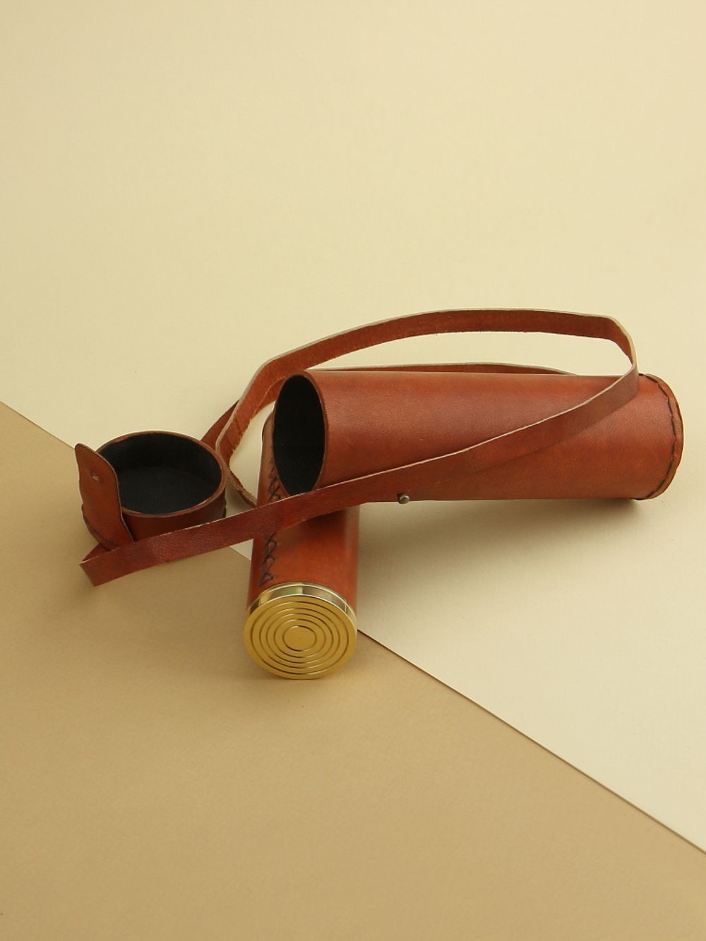 Nautical Подзорная труба в кожаном футляре