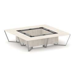 Steel Meet Стол переговорный квадратный KM-PR.B.SP-16K Денвер Светлый/Графит Глянец/Металл Серый 320