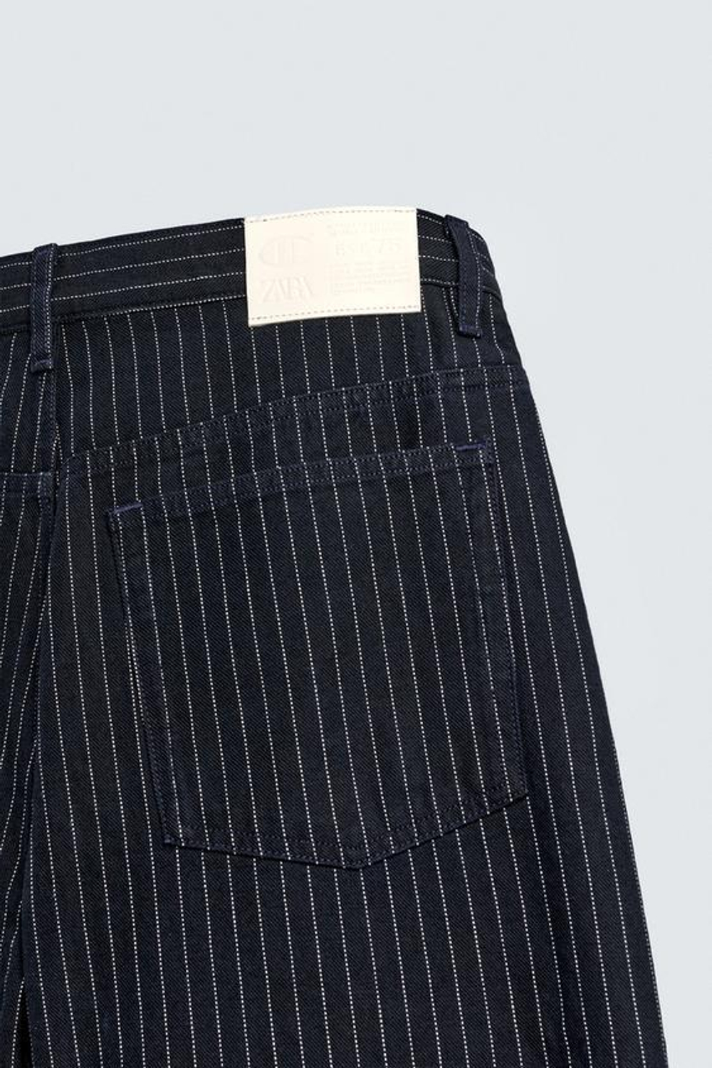 ZARA X CHAMPION ® ДЖИНСЫ BAGGY FIT В ПОЛОСКУ, СИНИЙ