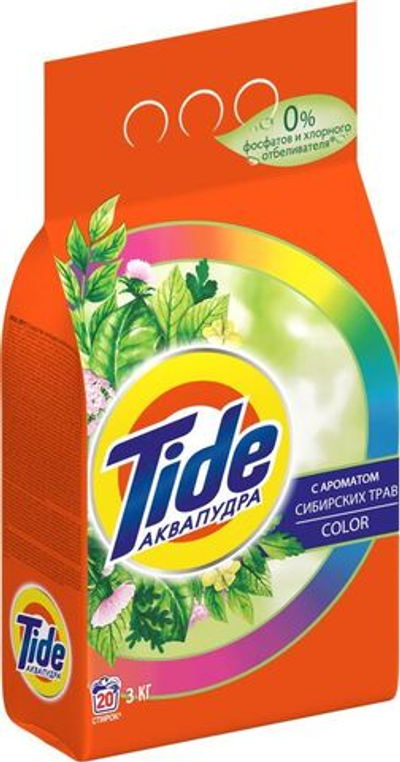 TIDE Авт СМС порошок Color аром, Сибирских трав 3кг