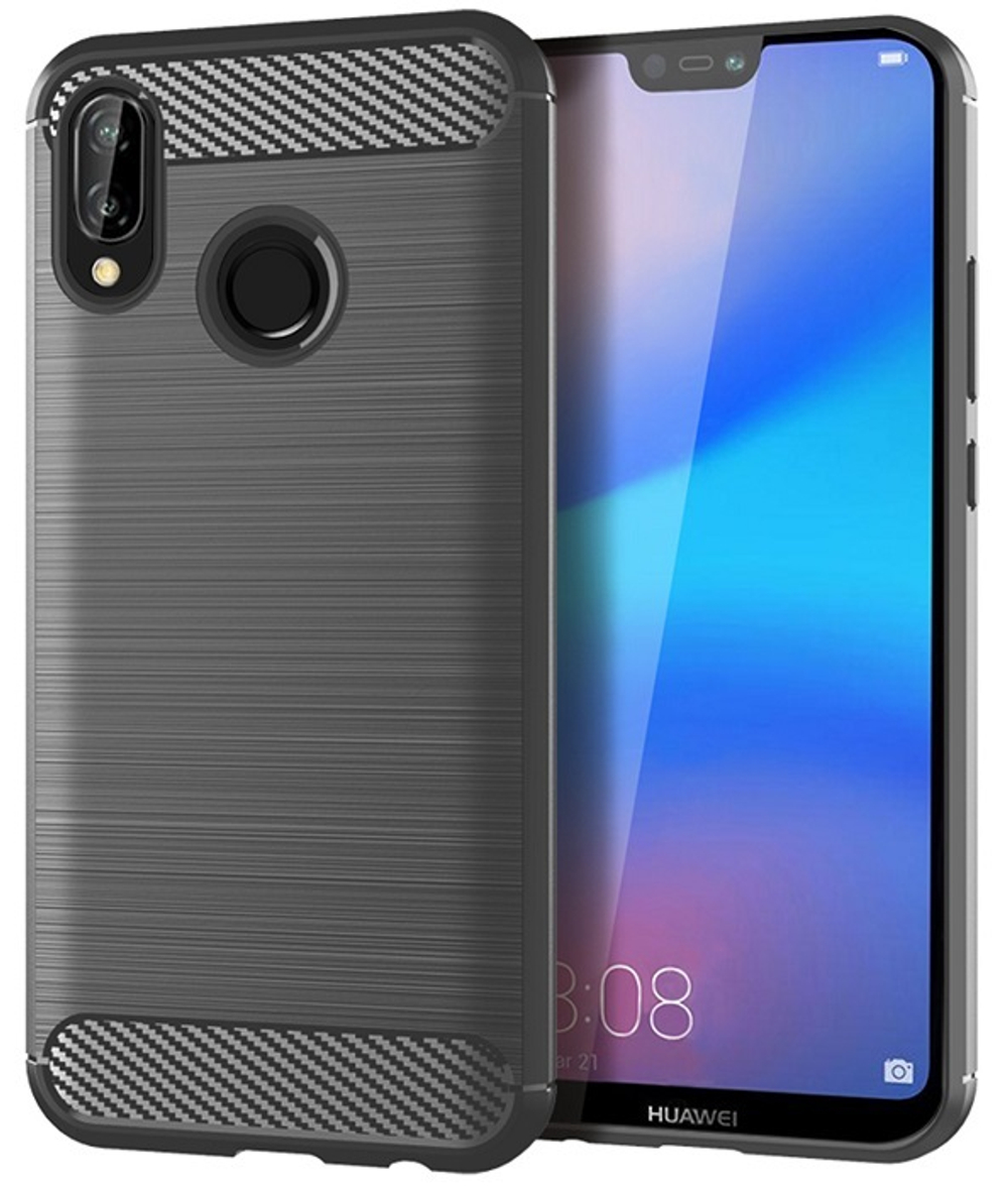 Серый чехол для Huawei P20 Lite, серии Carbon от Caseport