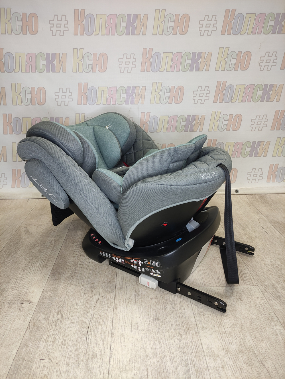 Автокресло детское Indigo Smart+ ISOFIX группа 0/1/2/3 (0-36) серый-зеленый