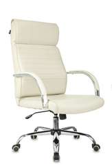 Кресло руководителя Бюрократ T-8010SL слоновая кость эко.кожа крестов. металл хром
