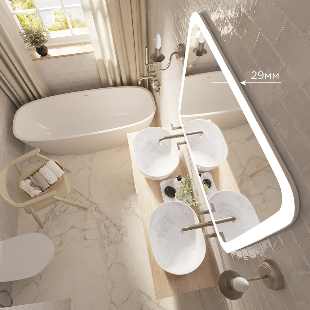 Зеркало MIXLINE "Стив" 1000*800 (ШВ) сенсорный выключатель, светодиодная подсветка