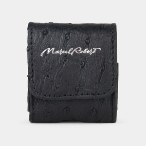 Чехол для наушников Petit из кожи страуса, черного цвета