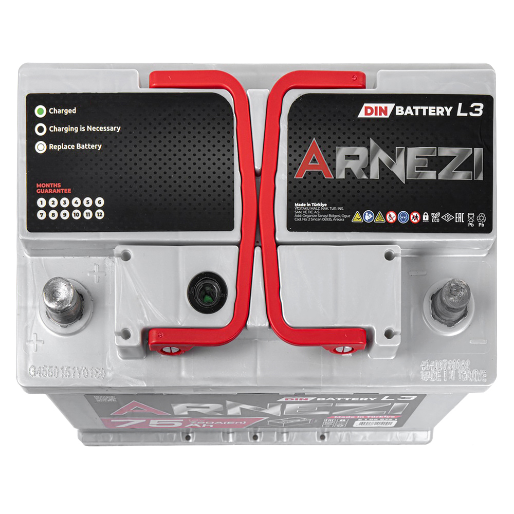 Аккумулятор ARNEZI DIN SMF 75 А/ч прямой L+ 278x175x190 L3 EN 720 А