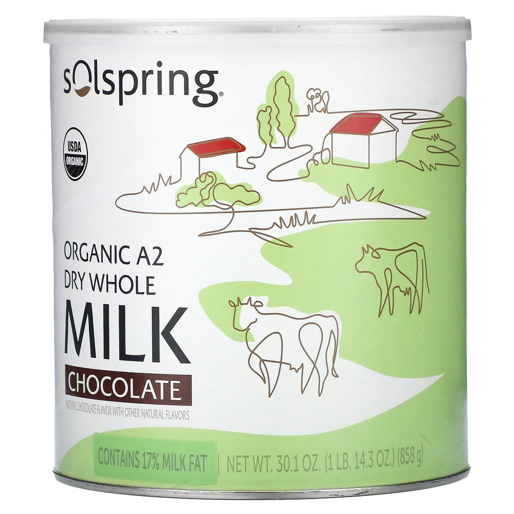 Dr. Mercola, Solspring®, органическое сухое цельное молоко А2, шоколад, 858 г (30,1 унции)