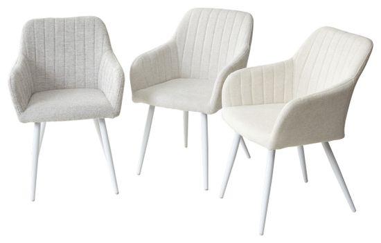 Стул BRANDY WZ2042-18 белая галька, фактурный велюр/ белый каркас