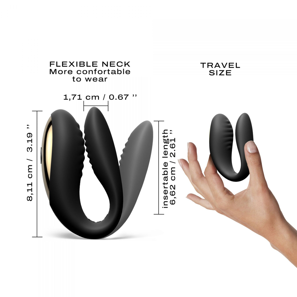 Черный вибратор для пар Perfect Lover с пультом ДУ (Цвет: черный)