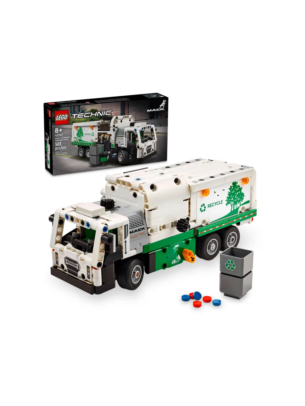 LEGO Technic 42167 Электрический мусоровоз Mack LR — рабочая спецтехника