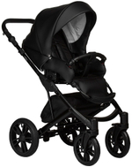 Детская коляска Indigo Mio Eco 3 в 1 с автокреслом Avionaut Cosmo Grey 01 черная кожа