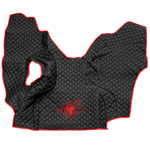 Ковры VOLVO FM до 2008 года (экокожа, черный, красный кант, красная вышивка)