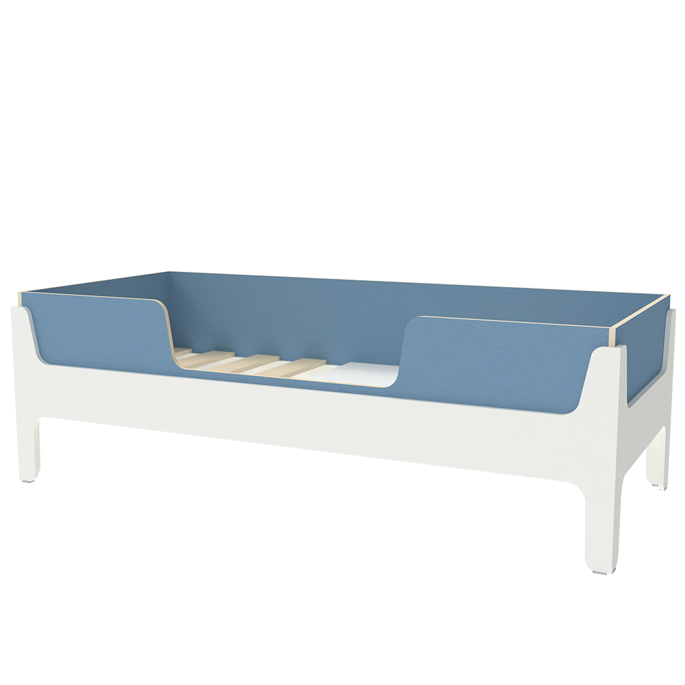 Кровать односпальная КарИВи Лотос  Белый  Светло-синий, голубой