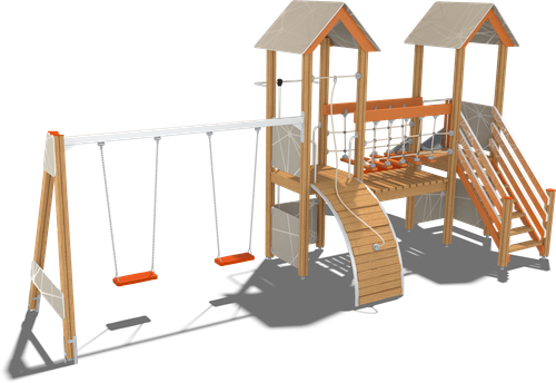 Детский городок Ярославль (стойки дуб, паттерн Vector)