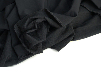 ТЕПЛЫЙ ЧЕРНЫЙ (2 вариант) - Альпинистская ткань 4D стрейч для спорта и активного отдыха, КРЭШ-ЭФФЕКТ, влагозащитная (1374 Маша)