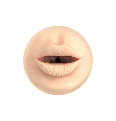 Телесный мастурбатор-ротик Feel Stroker Mouth (Цвет: черный)