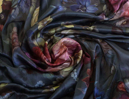 Шелковый платок "Элегия". Жостово