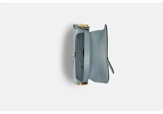Сумка Dior Saddle с ремнем серо-синий