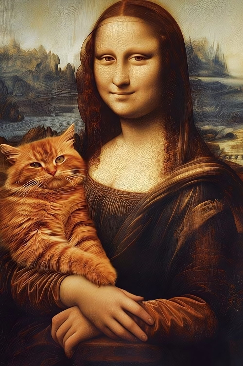 Открытка "Мона Лиза с котом" 105х156 (АртДизайн)