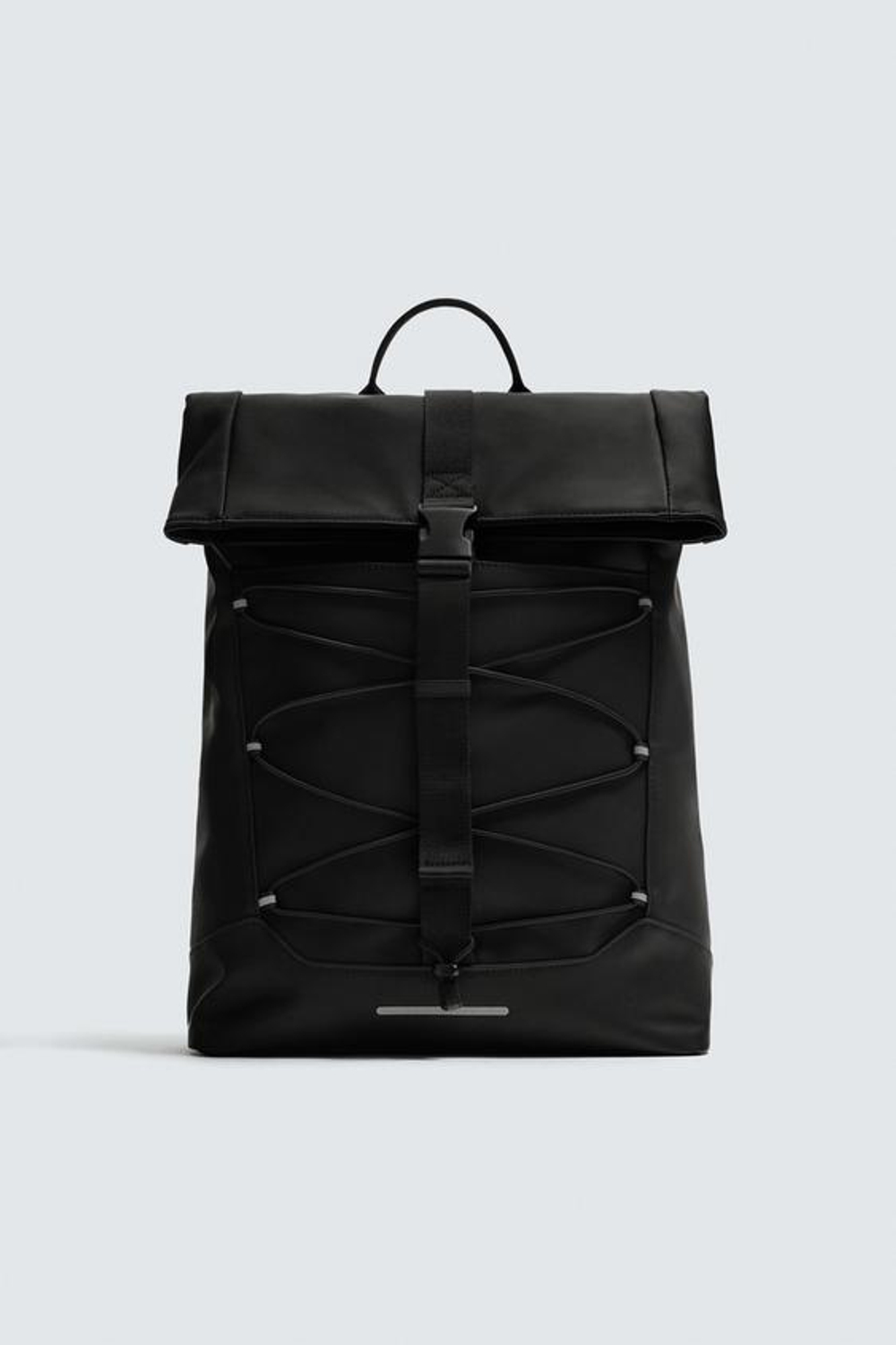ZARA ПРОРЕЗИНЕННЫЙ РЮКЗАК ИЗ ВЫСОКОТЕХНОЛОГИЧНОЙ ТКАНИ, ЧЕРНЫЙ