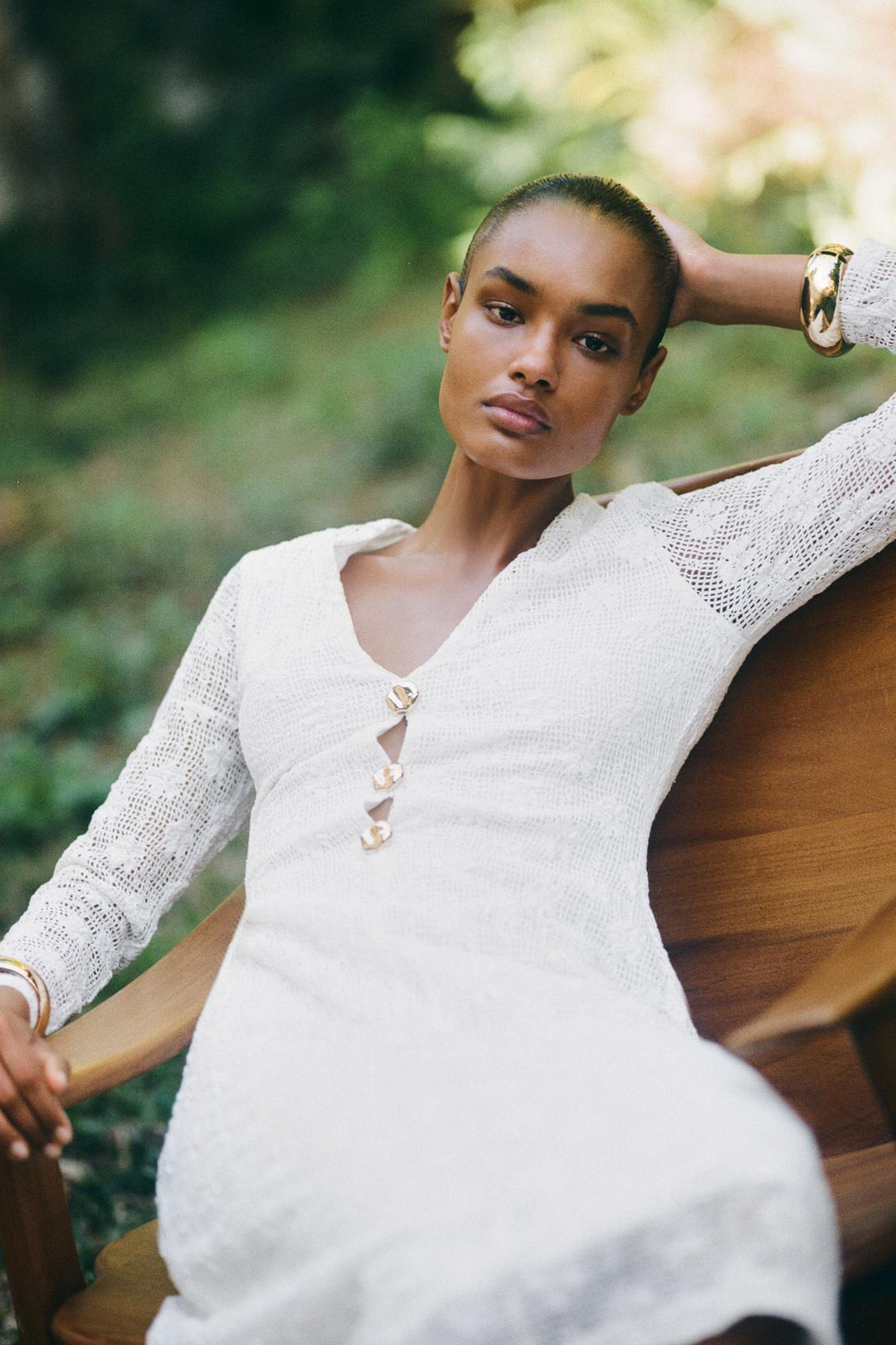 ZARA ПЛАТЬЕ МИДИ КРЮШЕ, БЕЛЫЙ