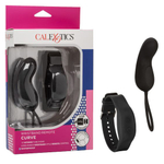 Черное виброяйцо 7,5см с браслетом-пультом California Exotic Novelties Wristband Remote Curve SE-0077-41-3
