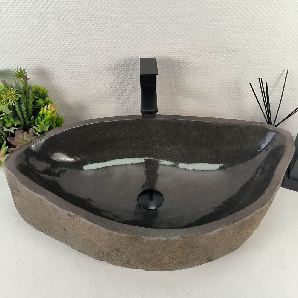Раковина из речного камня RS-64913 70*39*15 0858