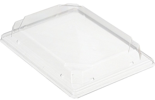 Крышка для контейнера под суши Комус С19, 188х133х24 мм, прозрачная ПЭТ, 420 штук (контейнер 17-3506)